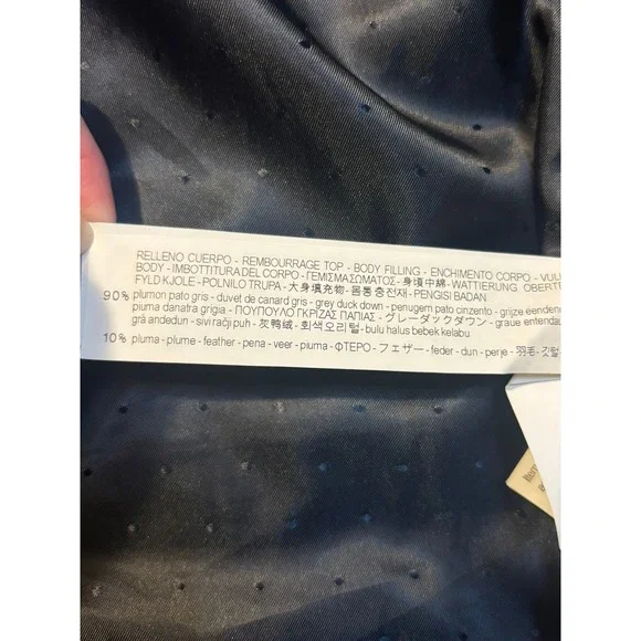 Zara Lightweight Packable Puffer Down Jacket Quilted Navy Blue Size S Duck - Picture 5 of 10